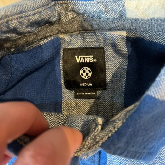 Blue and White Kids Plaid Button-Up Shirt - Picture 2 of 2